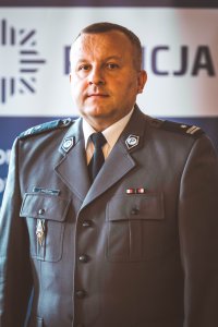 Komendant Powiatowy Policji w Krapkowicach podinsp. Józef Chudoba