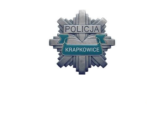 zdjęcie: policyjna odznaka i napis Krapkowice